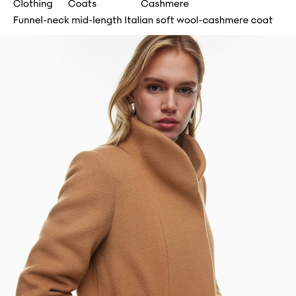 Aritzia Wilfred Cocoon Wool-Cashmere Coat In Camel - Picture 6 of 14